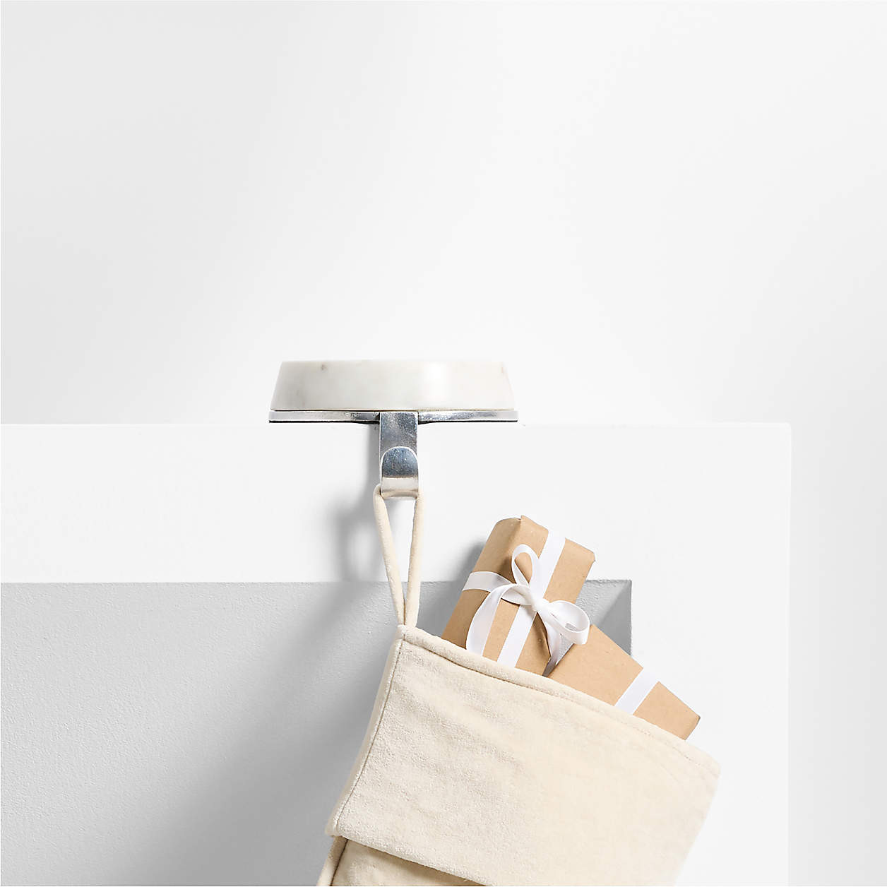 Round White Marble Christmas Stocking Holder + Reviews | Crate & Barrel | Crate & Barrel