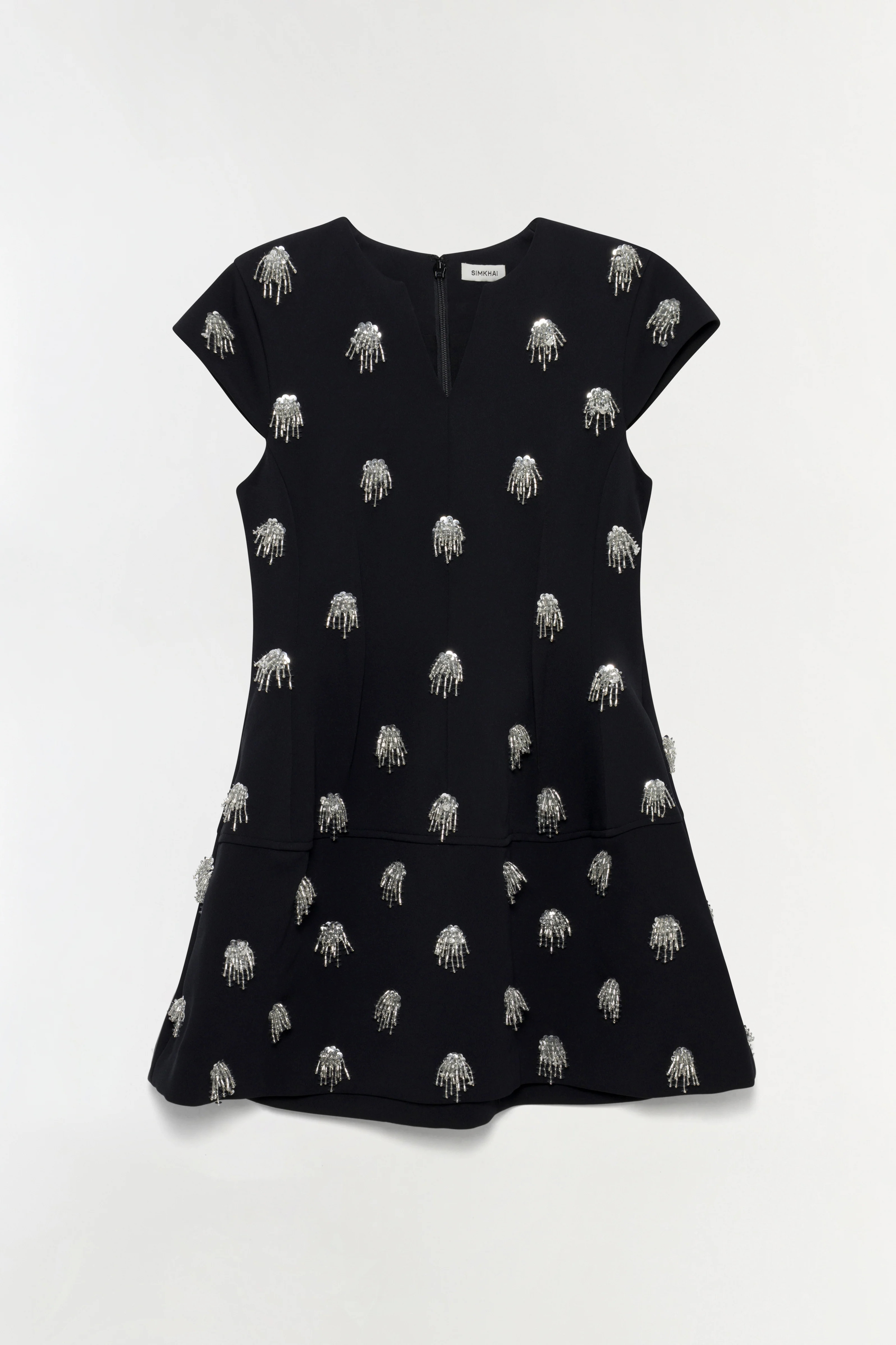 SIMKHAI Women's Bethanie Twill Embellished Mini Dress in Black, Size 8 | Simkhai