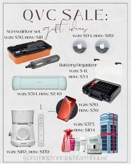 QVC Sale - Gift ideas - Cricut on sale - AirTags on sale - battery organizer - waterpik on sale - Elemis on sale 

#LTKCyberWeek #LTKsalealert #LTKHoliday