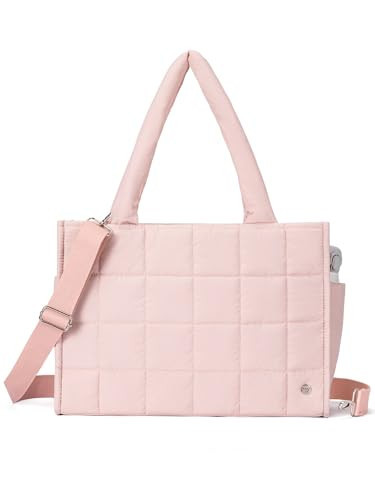 WESTBRONCO Puffer Tote bag for Women, Quilted Crossbody Bag with Laptop Compartment, Lightweight Shoulder Handbags for Travel, Work, Overnight Weekender Carry On Bag | Amazon (US)