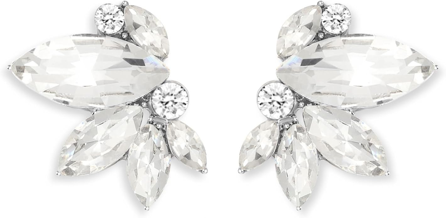 Sparkly Rhinestone Drop Earring Dainty Faux Crystal Earring Studs for Women Wedding Prom Party | Amazon (US)