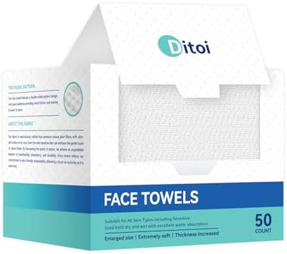 Ditoi Disposable Face Towels XL, Soft Cotton Facial Cleansing Cloths, Dry Face Towelettes for Mak... | Amazon (US)
