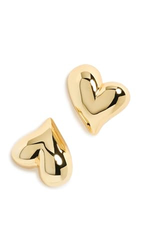 Jenny Bird Women's Art Heart Button Earrings, High Polish Gold, One Size | Amazon (US)