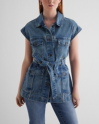 Belted Denim Vest | Express