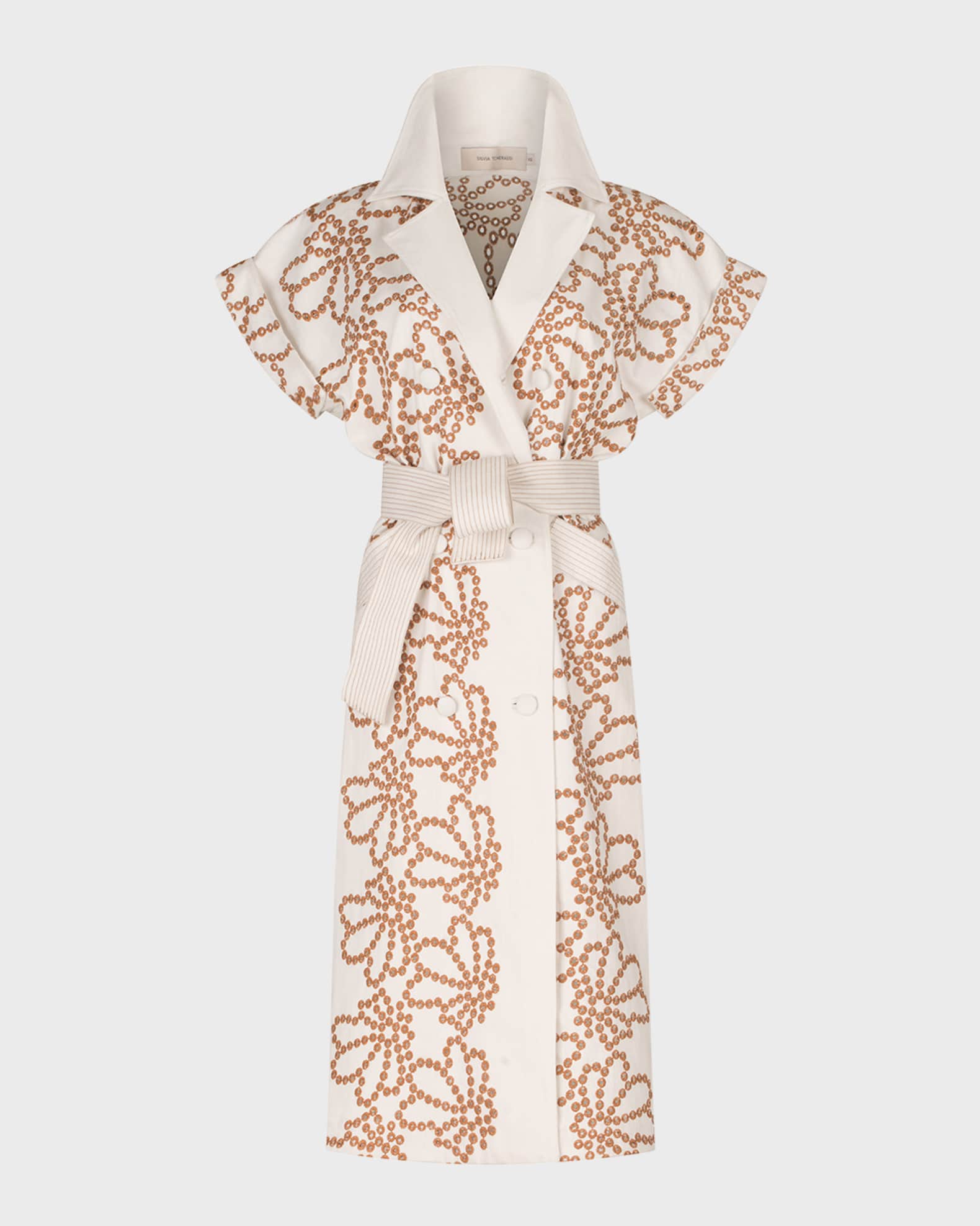 Concetta Embroidered Shirtdress with Tie Belt | Neiman Marcus
