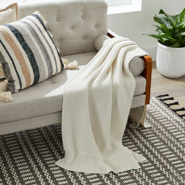 Better Homes and Gardens Chunky Knit Papyrus Throw | Walmart (US)