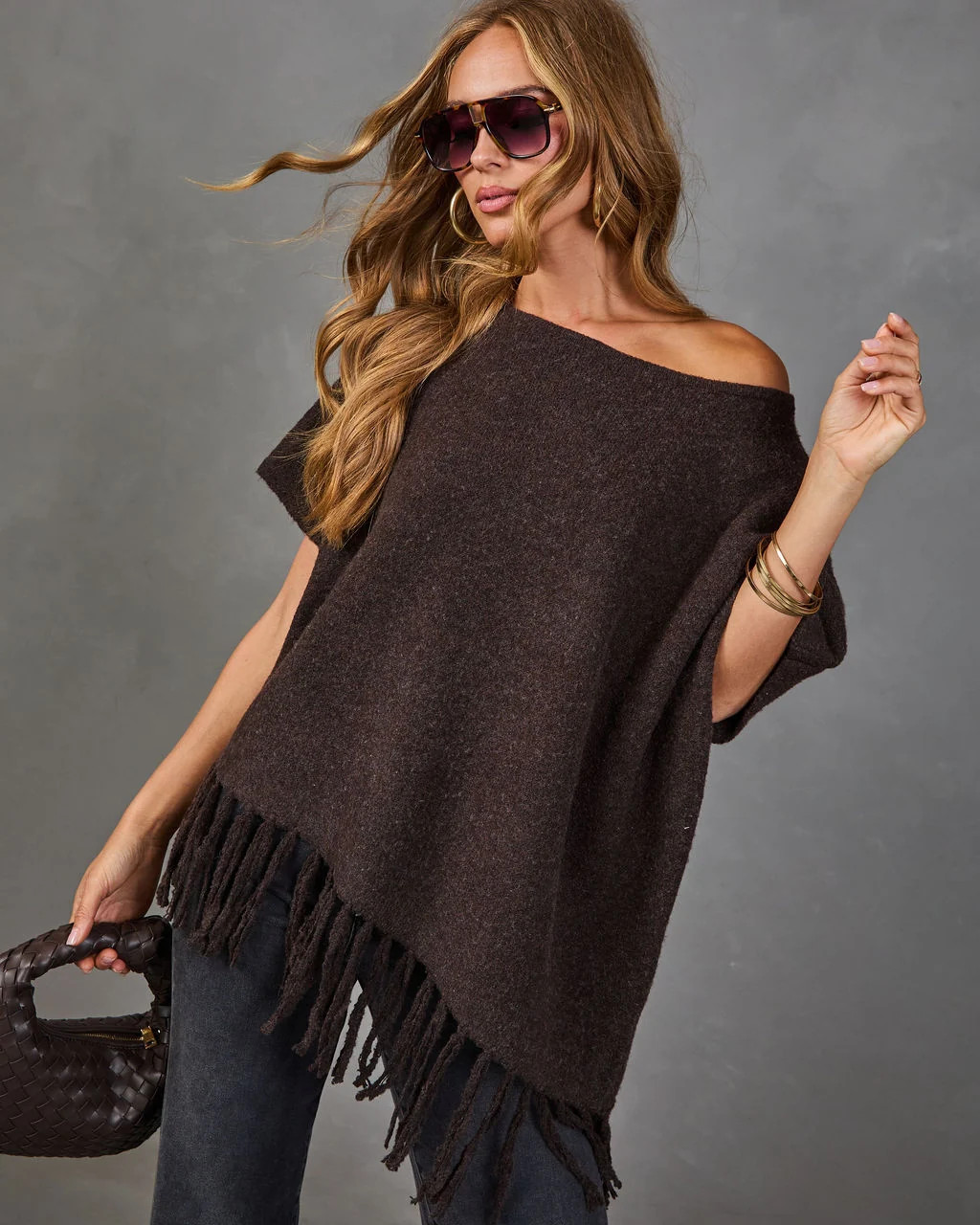 Destiny Knit Asymmetric Tassel Hem Sweater | VICI