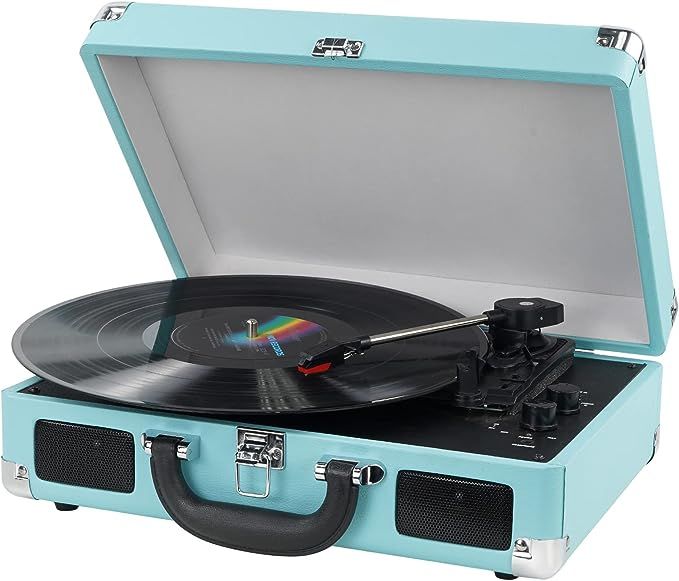 Vinyl Record Player Wireless Turntable Bluetooth 3-Speed Portable Vintage Suitcase with Built-in ... | Amazon (US)