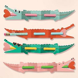 Snappy Gators Pencil Valentine Card Kit | Paper Source | Paper Source
