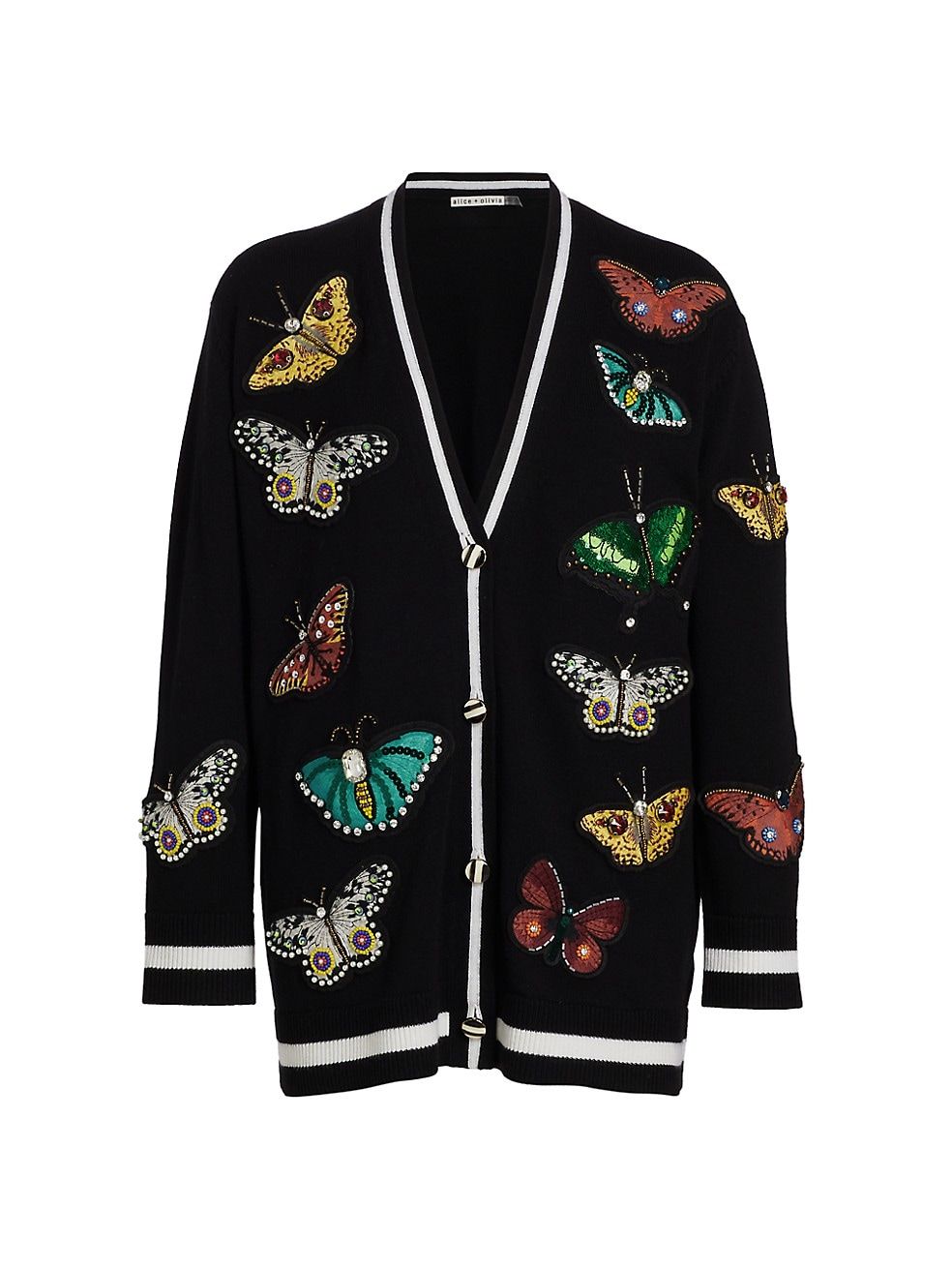 Alice + Olivia Bradford Butterfly Embroidered Cardigan | Saks Fifth Avenue