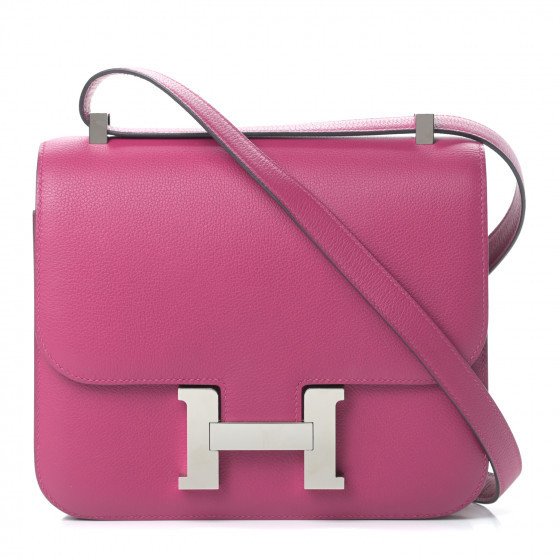HERMES Evercolor Constance 24 Rose Pourpre | Fashionphile