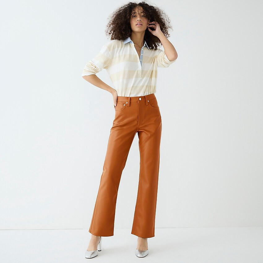 High-rise slim demi-boot pant in faux leather | J. Crew US
