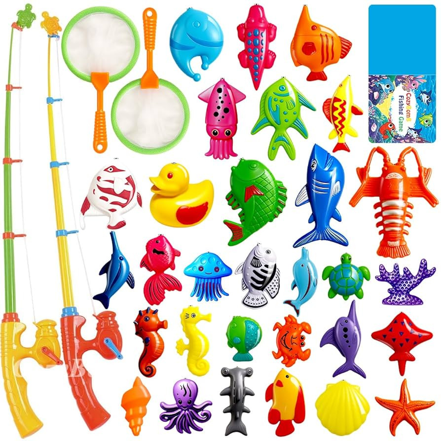 CozyBomB™ Magnetic Fishing Toys Game Set for Kids | Water Table Bathtub Kiddie Pool Party & Pol... | Amazon (US)