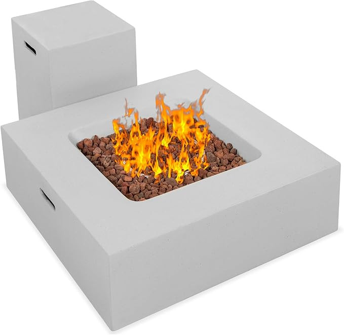 Best Choice Products 35x35-inch 40,000 BTU Square Propane Fire Pit Table for Backyard, Poolside w... | Amazon (US)