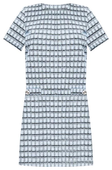 Tweed Button Trim Shift Dress | LOFT