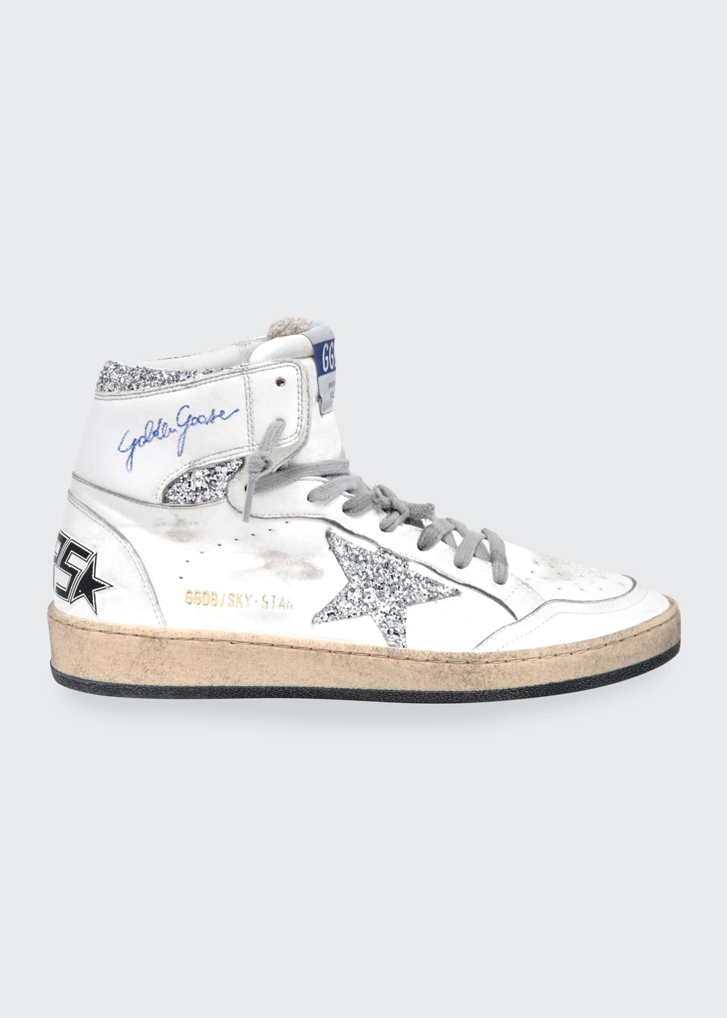 Golden Goose Sky Star Leather High-Top Sneakers | Bergdorf Goodman