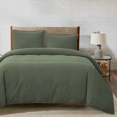 Stonewashed Cotton Canvas Stonewashed Cotton Canvas Solid Color Classic Chic Casual Duvet Cover Set | Wayfair North America