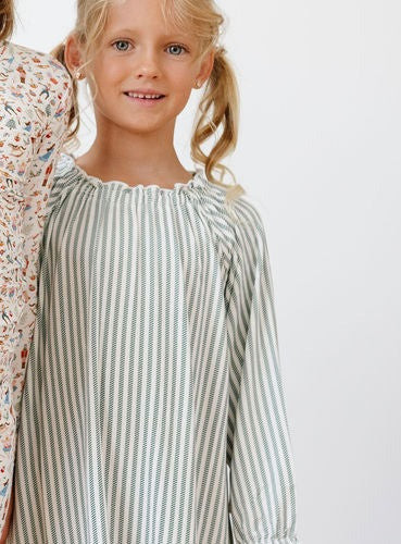 *PREORDER* Wendy Dress in Ticking Pine | Plain Jane