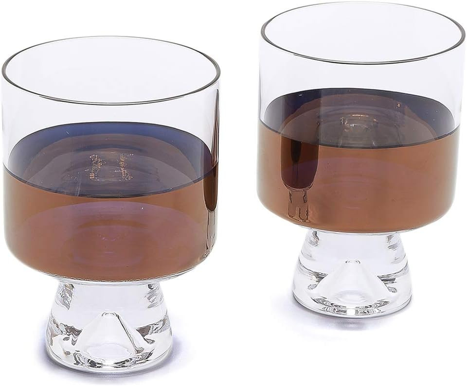 Tom Dixon Tank Low Ball Glasses Set, Clear/Copper, One Size | Amazon (US)