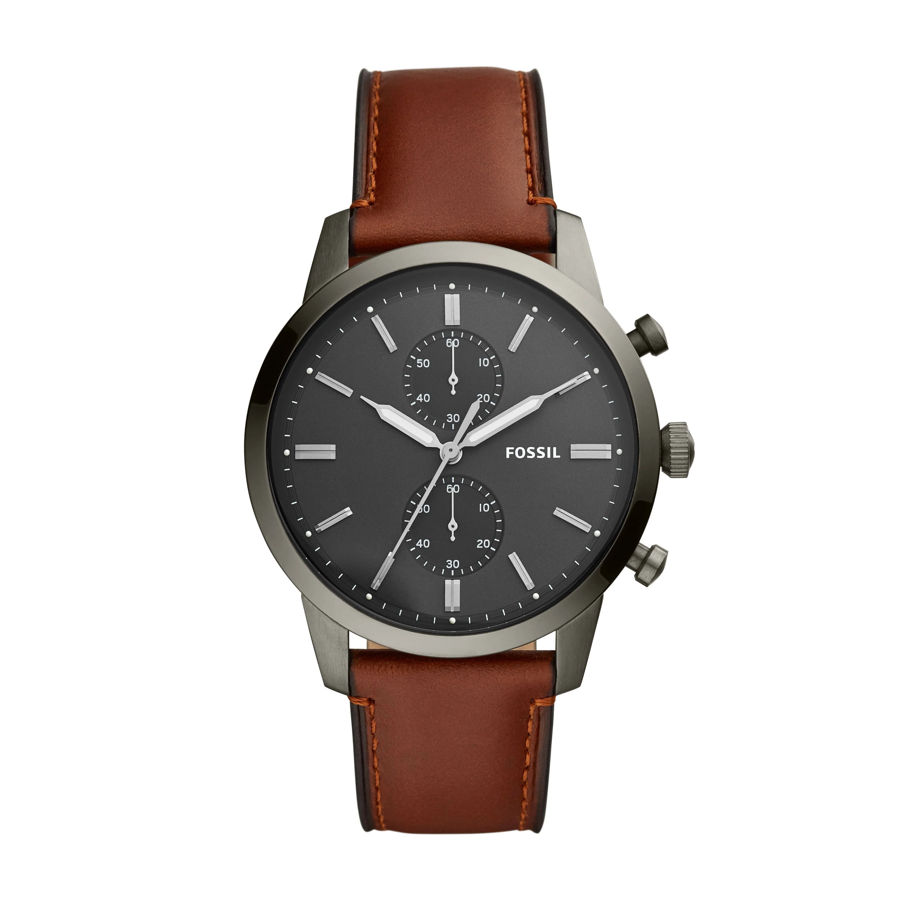 Fossil Men's Townsman Chronograph Amber Leather Watch 44mm (FS5522) - Walmart.com | Walmart (US)