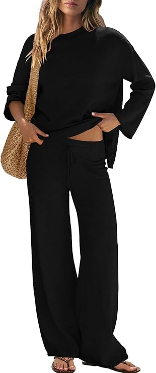 Yanekop Womens Matching Lounge Sets 2 Piece Outfits Sweater Set Lightweight Knit Loungewear Set C... | Amazon (US)