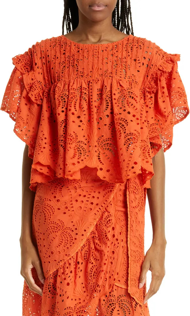 Orange Palm Tree Richilier Blouse | Nordstrom