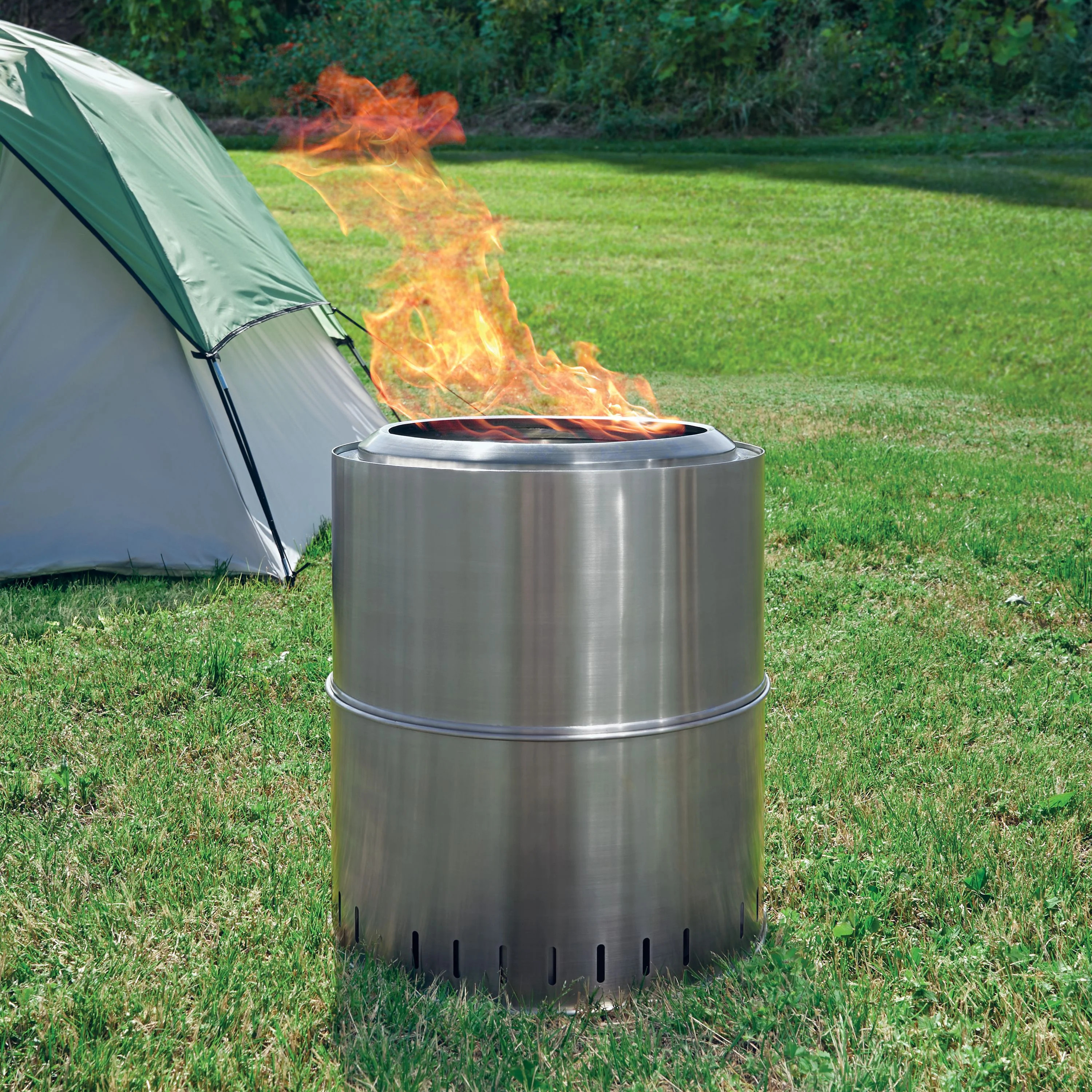 Ozark Trail 15" Collapsible Stainless Steel Fire Pit, Smokeless Fire Pit, for Outside Camping wit... | Walmart (US)