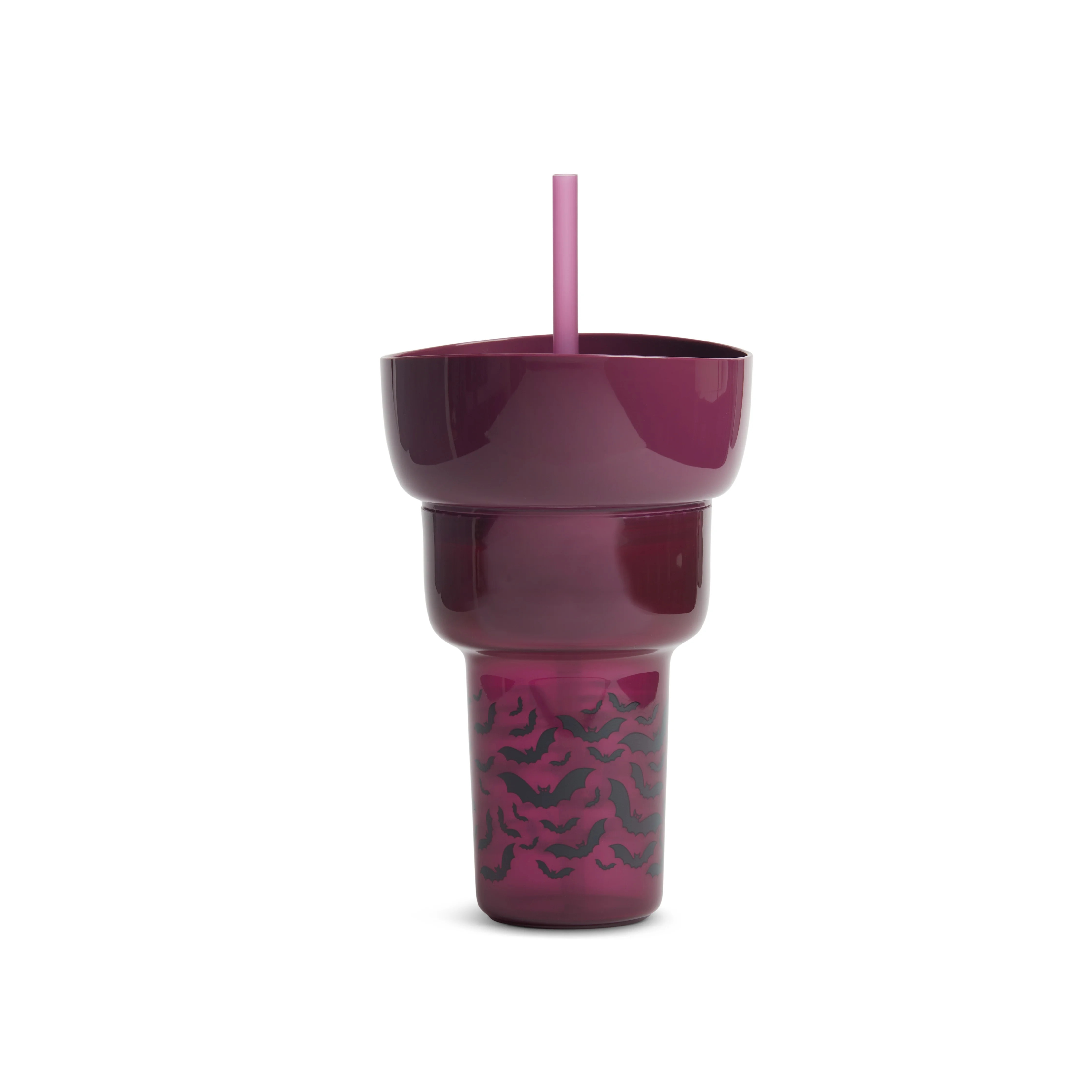 Mainstays 24 Fluid Ounce Stadium Tumbler with Straw, Purple Bats | Walmart (US)
