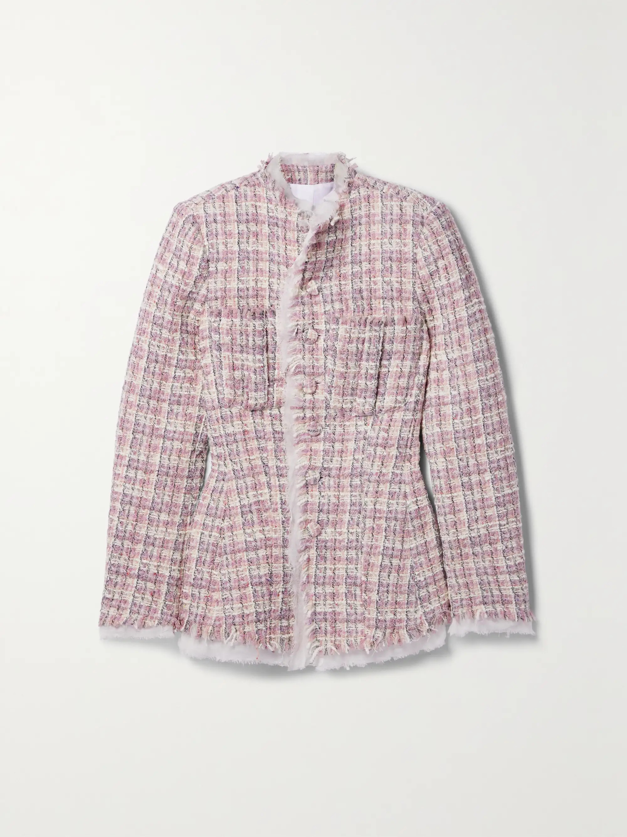 Fraser georgette-trimmed metallic wool-blend tweed jacket | NET-A-PORTER (UK & EU)