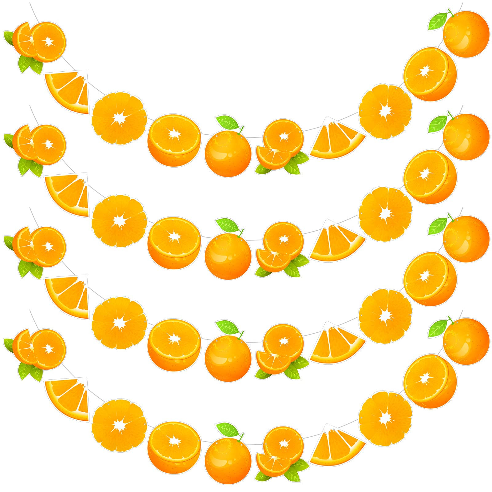 Henoyso 4 Pcs Orange Party Decorations Orange Birthday Banner Citrus Slice Garland Citrus Party D... | Amazon (US)