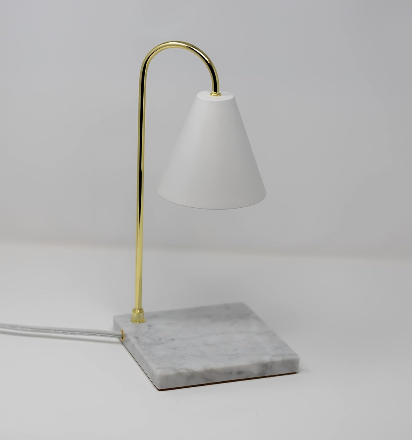 Candle Warmer Lamp with Real Natural White Marble Base and Gold Metal Arm - No Flame Smoke-Free H... | Amazon (US)