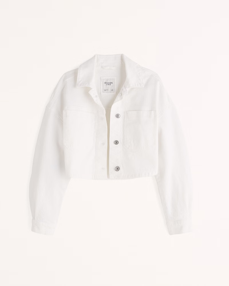 Women's Cropped Denim Shirt Jacket | Women's New Arrivals | Abercrombie.com | Abercrombie & Fitch (US)