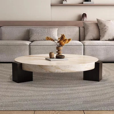 Beige Solid Wood  Round Coffee Table | Wayfair North America