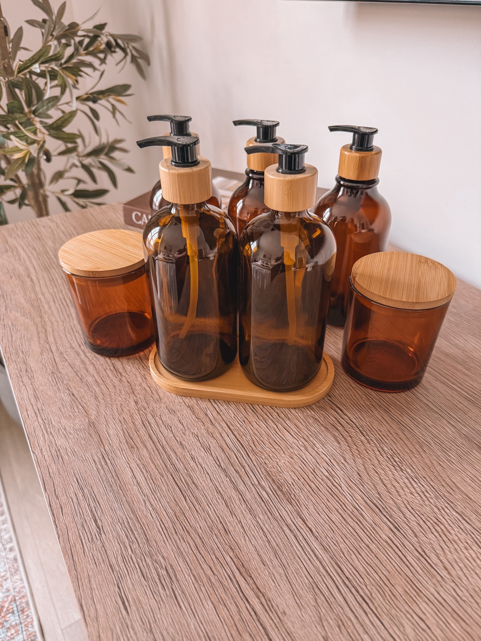 Latest Amazon find. If your looking to organize your bathroom & get the aesthetic look you need these containers.
Color: Amber Bamboo 
(other colors available)

#LTKHome