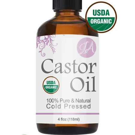 Premium Organic Castor Oil for Eyelashes, Eyebrows, Hair Growth, Skin & Face 4oz | Walmart (US)