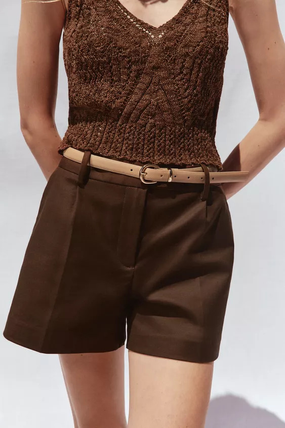 BELTED SHORTS WITH DARTS | Zara US