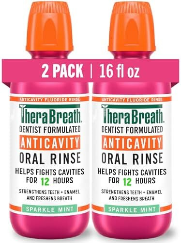 TheraBreath Anticavity Fluoride Oral Rinse Mouthwash, Fights Cavities, Strengthens Enamel and Fre... | Amazon (US)