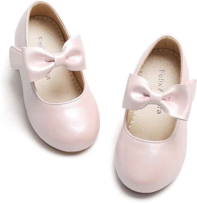 Felix & Flora Toddler Little Girls Dress Shoes - Flower Girls Mary Jane Flats Ballet Shoes Party ... | Amazon (US)