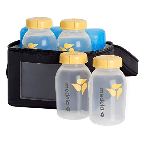 Medela Breast Milk Storage Cooler Bag with Contoured Ice Pack, 4 Bottles and Lids, Convenient Breastmilk Transport | Amazon (US)