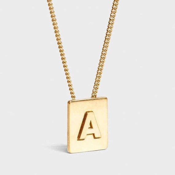 Initial Letter Necklace, Personalized Necklace, Raised Letter Pendant Necklace, Lisa BlackPink Ne... | Etsy (US)