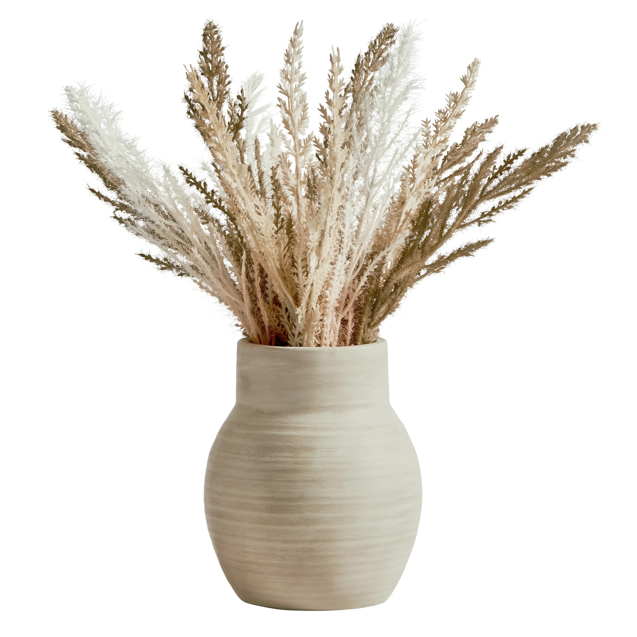 Better Homes & Gardens Mixed Artificial Pampas Grass in Cement Vase - Walmart.com | Walmart (US)