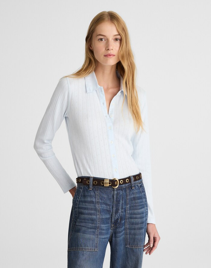 Pointelle-Knit Cardigan Top | Madewell