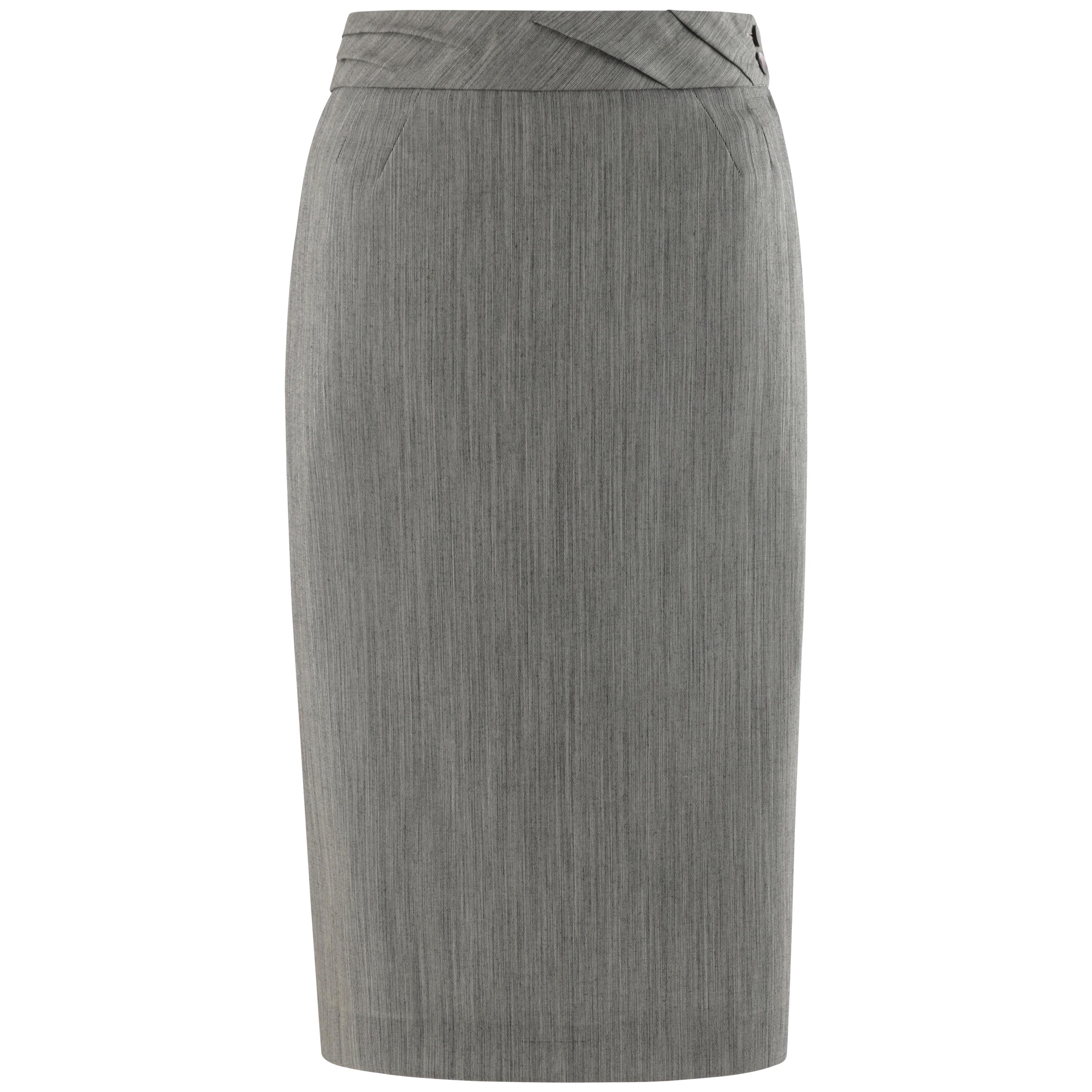 ALEXANDER McQUEEN S/S 1999 “No. 13” Micro Striped Pleat Waistband Pencil Skirt | 1stDibs