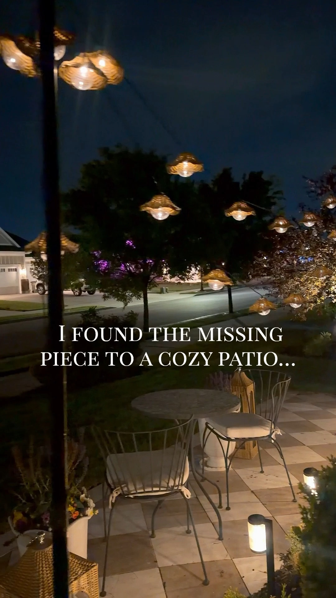 These solar wicker hanging lights were the easiest upgrade, but somehow made the biggest difference.  At night, they give off the softest glow and make the whole space feel warm and inviting

I had nowhere to hang them at first, but these light poles install in seconds and make it so easy to add lighting anywhere

And during the day, they still look so good the wicker adds that perfect touch of texture and charm.

#LTKSeasonal #LTKHome #LTKMothersDay