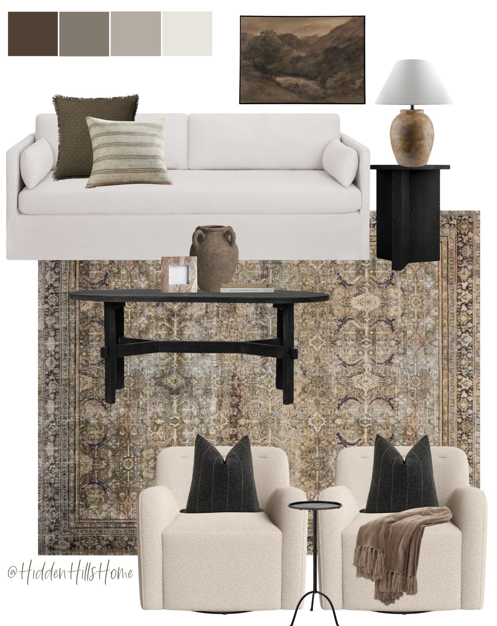 Living room design, affordable sofa, living room rug, coffee table on sale! Affordable living room decor finds under $375! Home decor finds on a budget! Budget friendly home decor inspiration! Living room mood board #livingroom

#LTKHome #LTKSaleAlert #LTKSeasonal