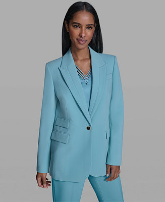 KARL LAGERFELD PARIS Women's Notch Lapel Collar One-Button Blazer - Macy's | Macy's