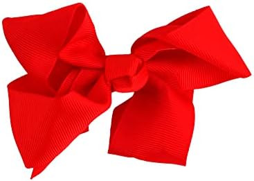 4 Inch Grosgrain Hair Bow for Girls - Red | Amazon (US)
