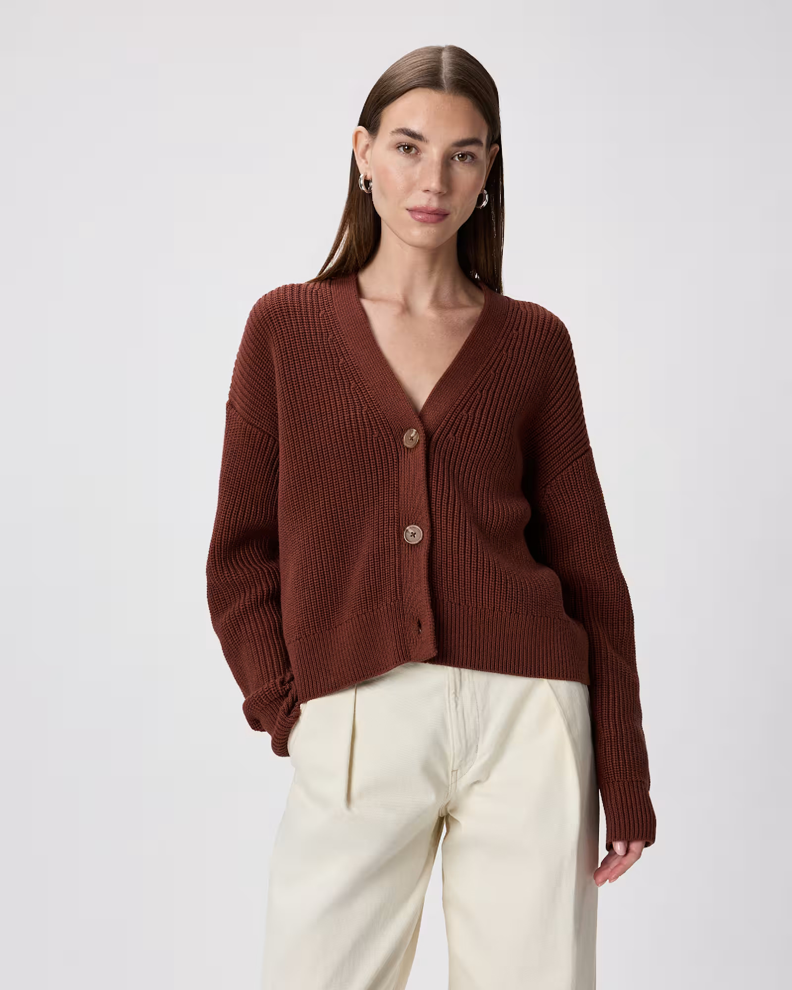 100% Organic Cotton Fisherman Boxy Cropped Cardigan | Quince