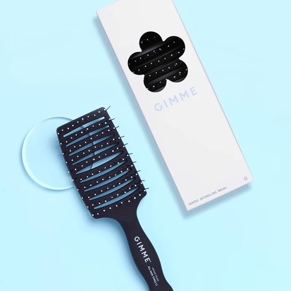 Gimme Beauty - Vented Hair Brush - Damage-Free Detangling Hair Brush with Ergonomic Handle, Hair Static Control & Heat Resistant Nylon Bristles - Wet and Dry Hair Brush for Quick Drying + Styling | Amazon (US)