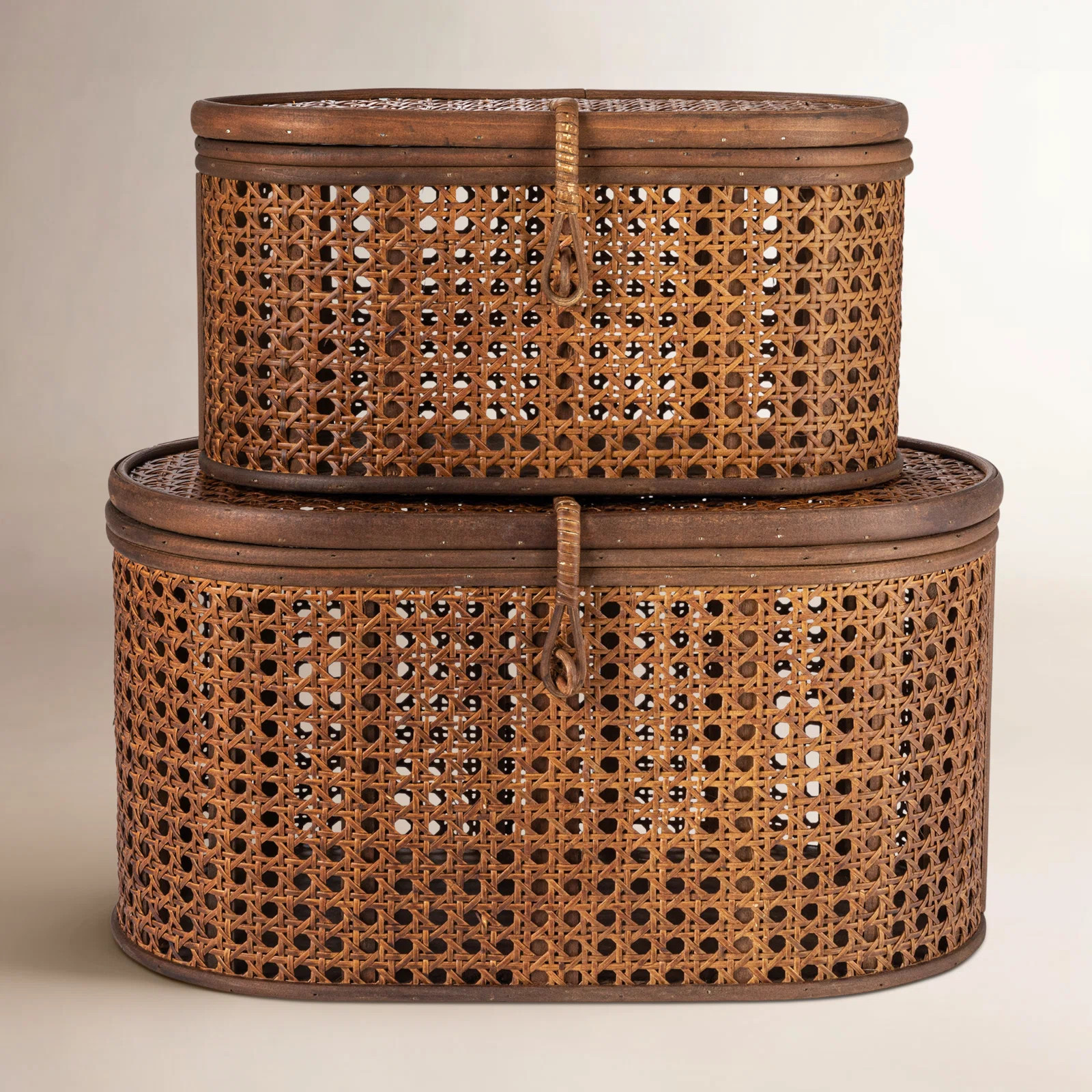 Modern Decorative Oval Woven Rattan Storage Boxes | Wayfair North America